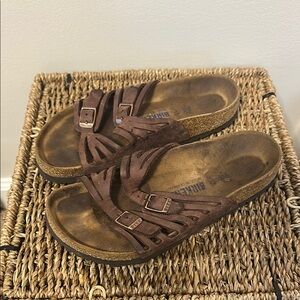 Birkenstock Dark Brown Slide Sandals